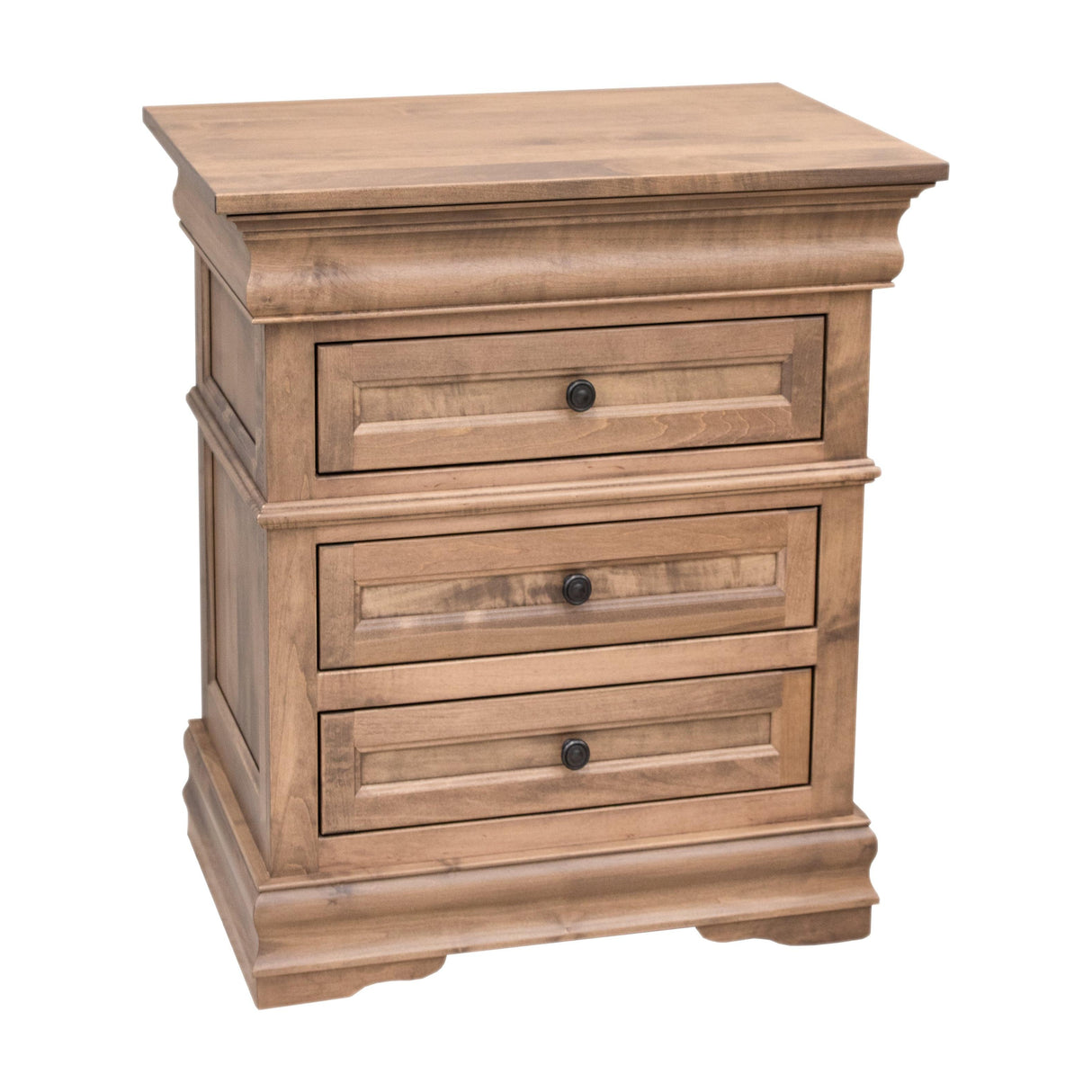 Belmont Maple Wood 3-Drawer Nightstand | WB