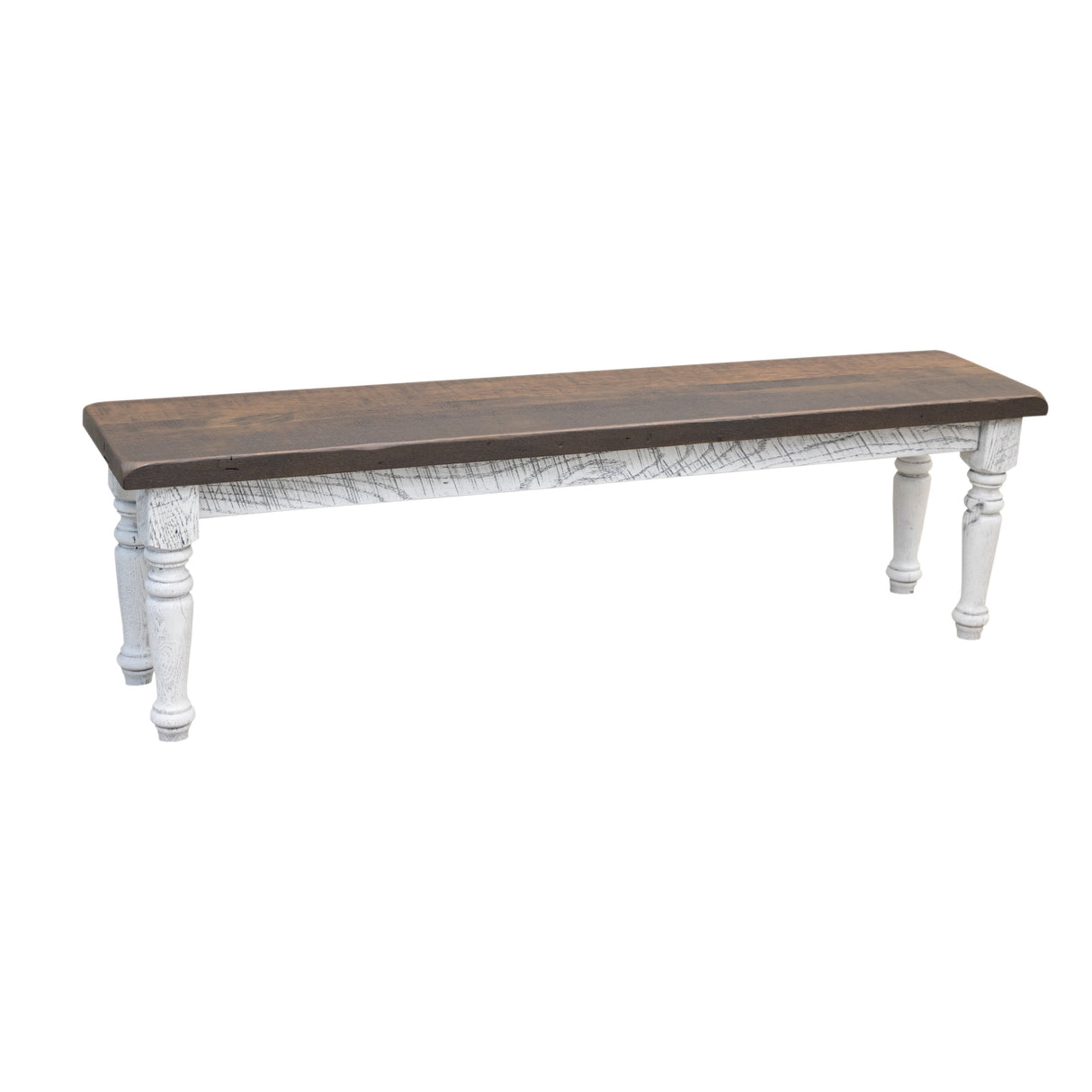 Belmont Reclaimed White & Wood Dining Bench | TW&SP