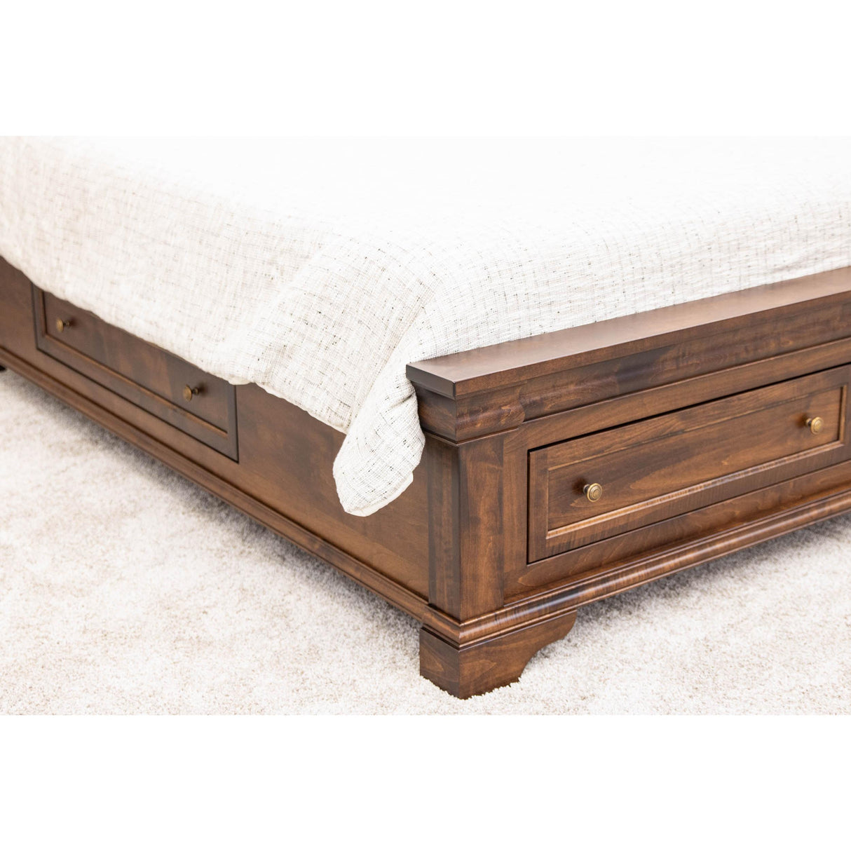 Belmont King Maple Wood Storage Platform Bed | ASB