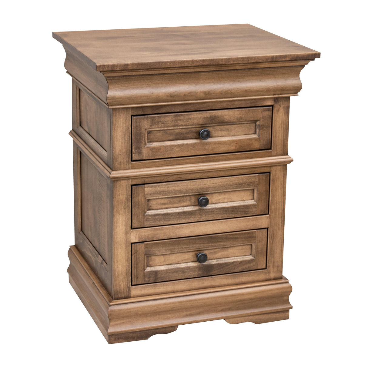 Belmont Maple Wood 3-Drawer Nightstand | CO