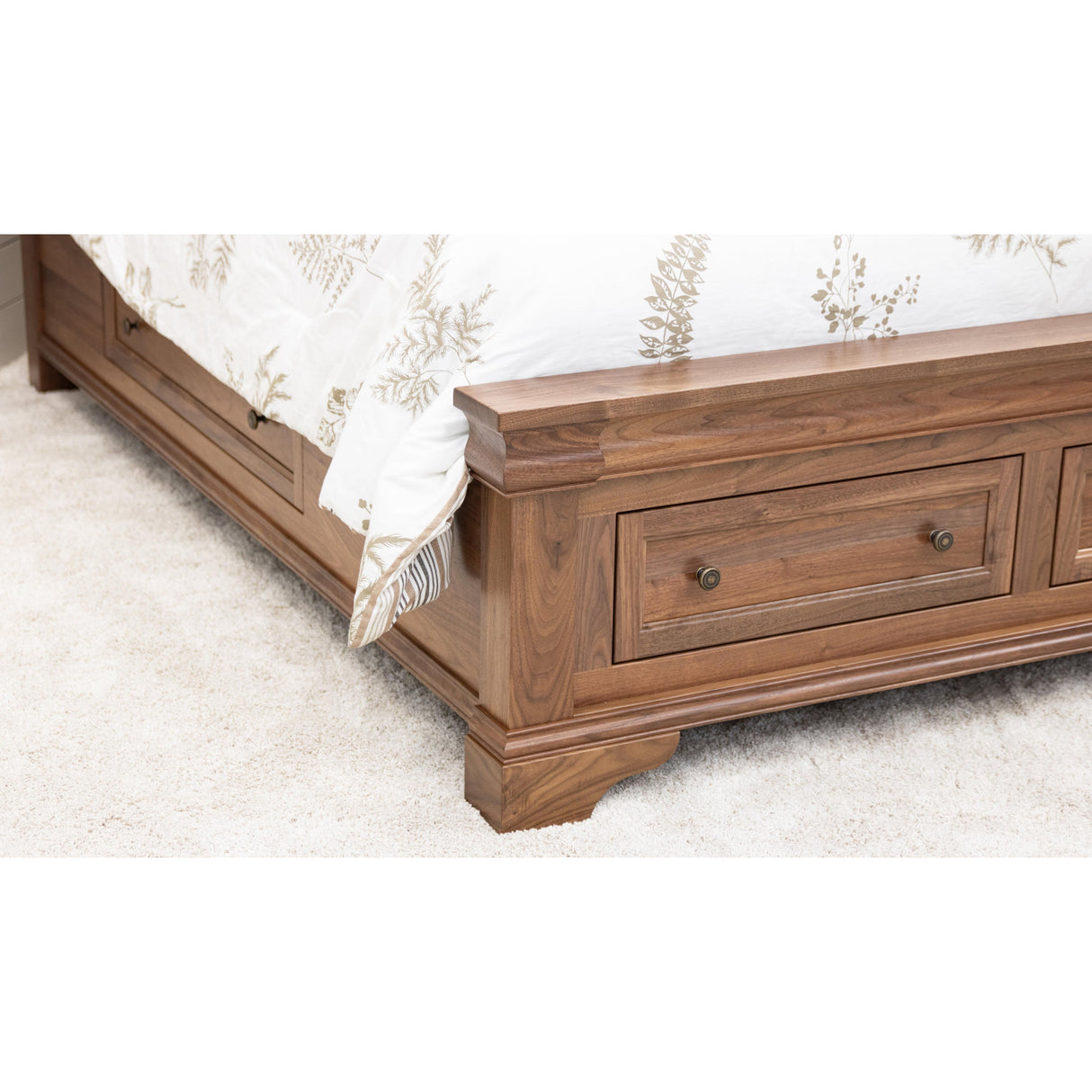Belmont Full Walnut Wood Storage Platform Bed | NAT