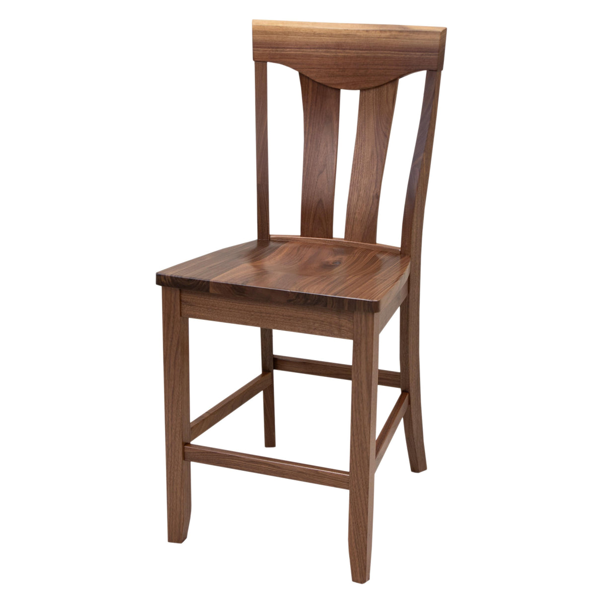 Belmont Walnut Wood 24" Stationary Bar Stool | NAT
