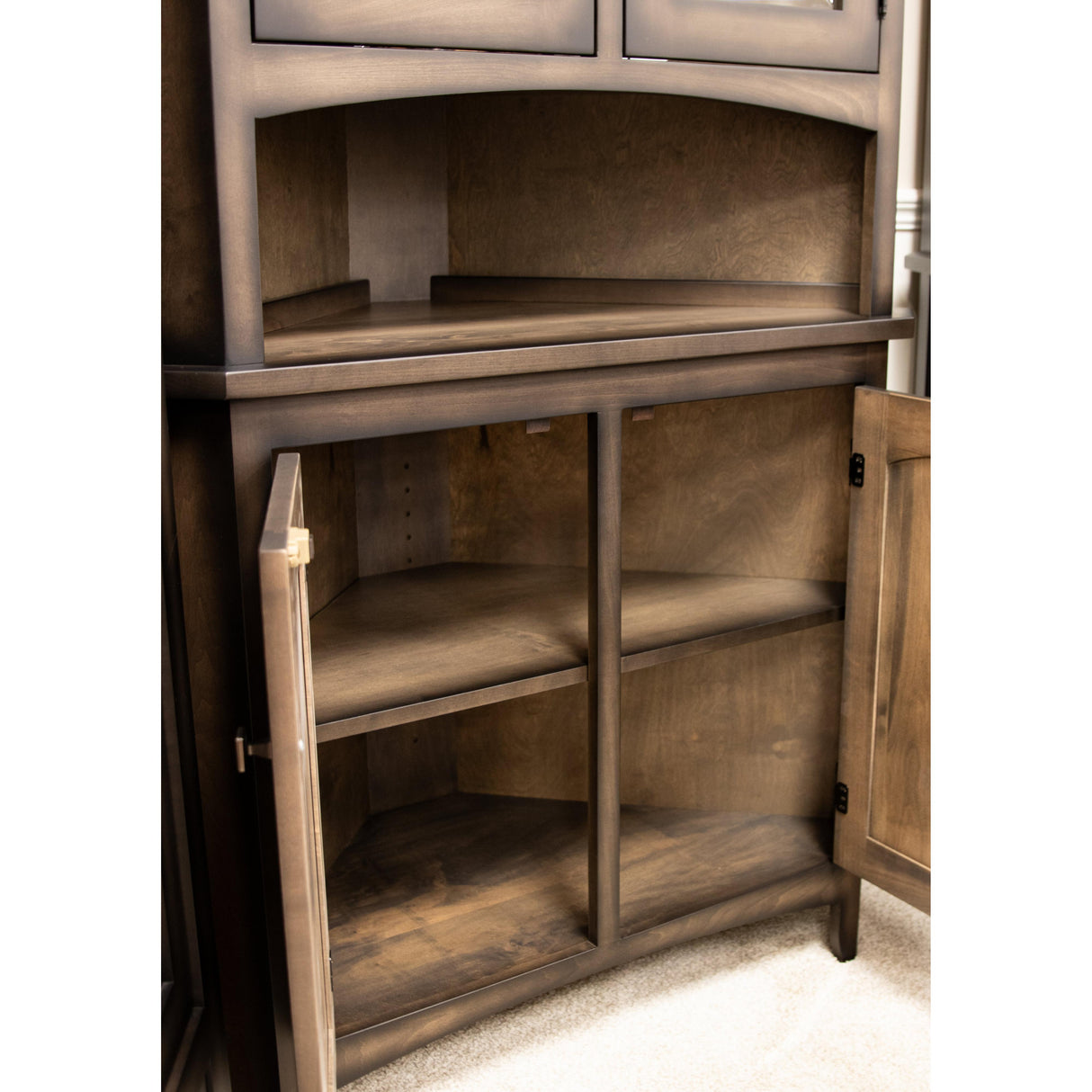 Ellington Black & Wood Corner Hutch | M-EB&C-GB