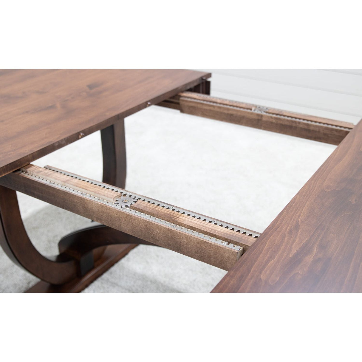 Biltmore Black & Walnut Wood Extending Amish Dining Table | M-EB&RW-NAT