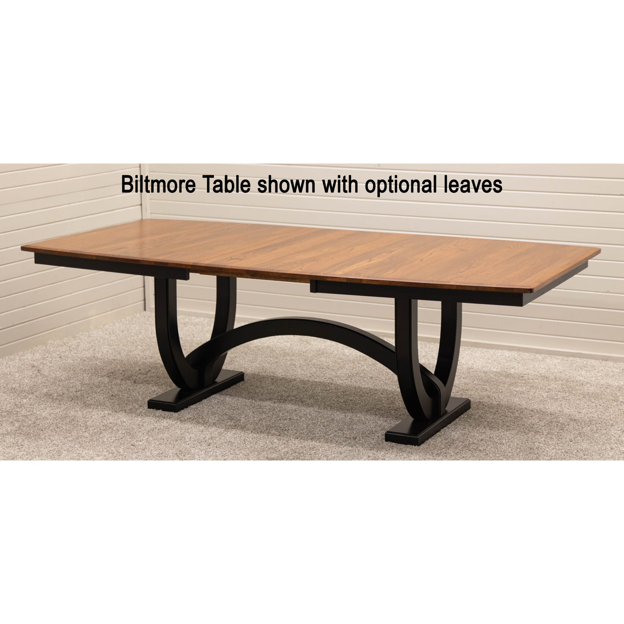 Biltmore Black & Walnut Wood Extending Amish Dining Table | M-EB&RW-NAT