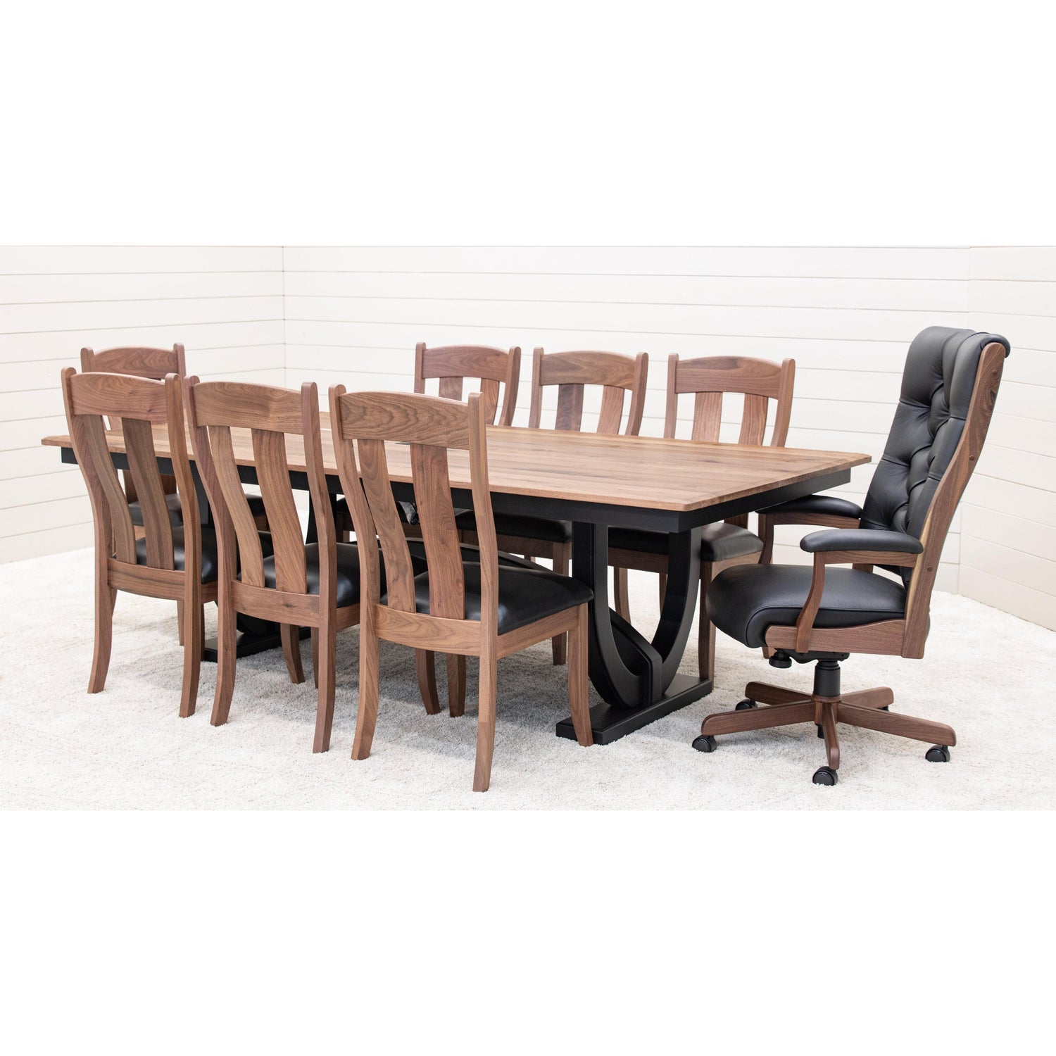 Biltmore Large Black & Walnut Wood Conference Table | M-EB&RW-NAT