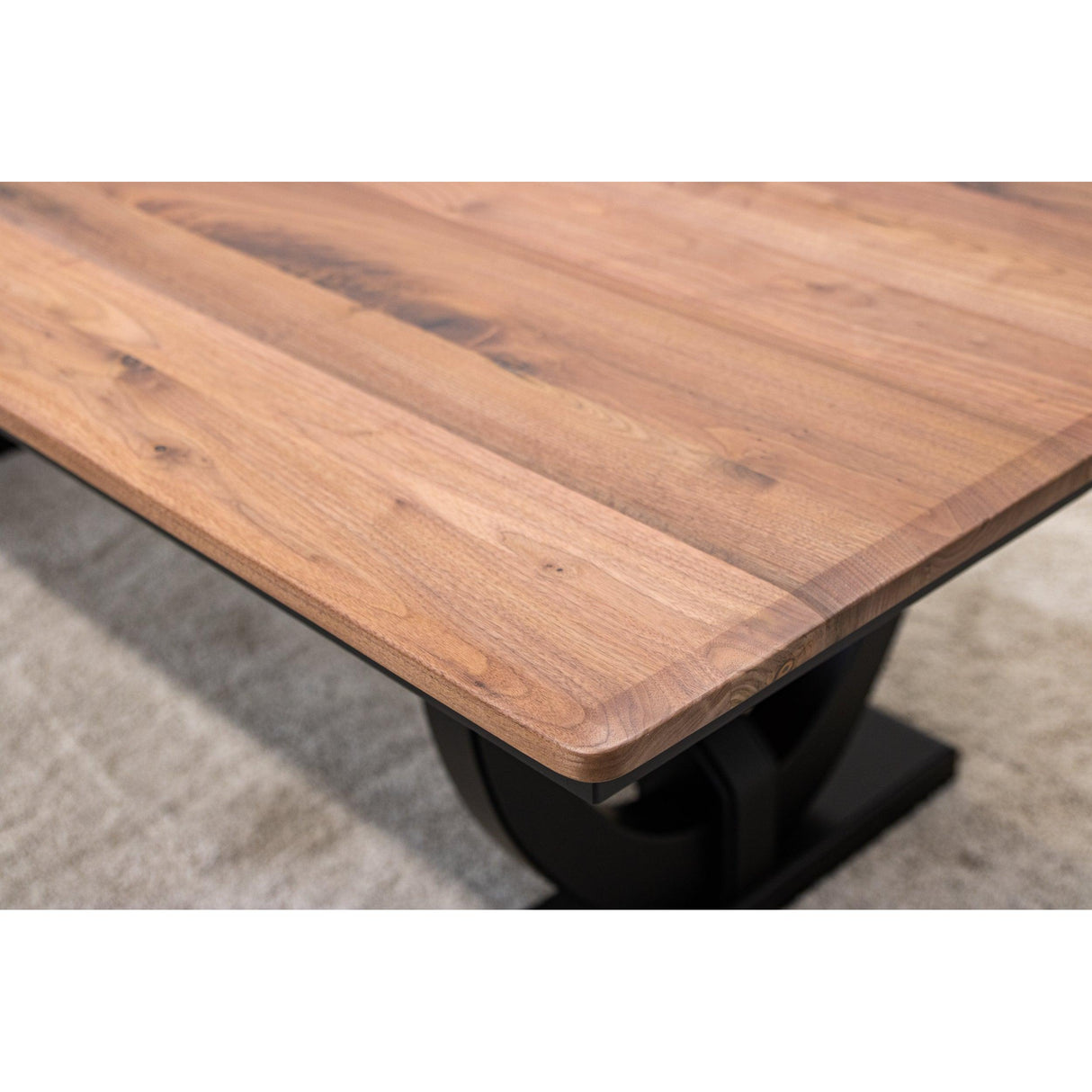 Biltmore Black & Walnut Wood Extending Amish Dining Table | M-EB&RW-NAT