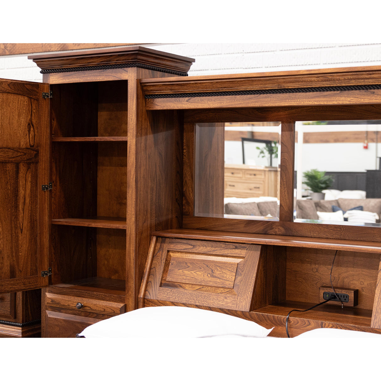 Bookcase Unit Bed in Elm Wood | MC