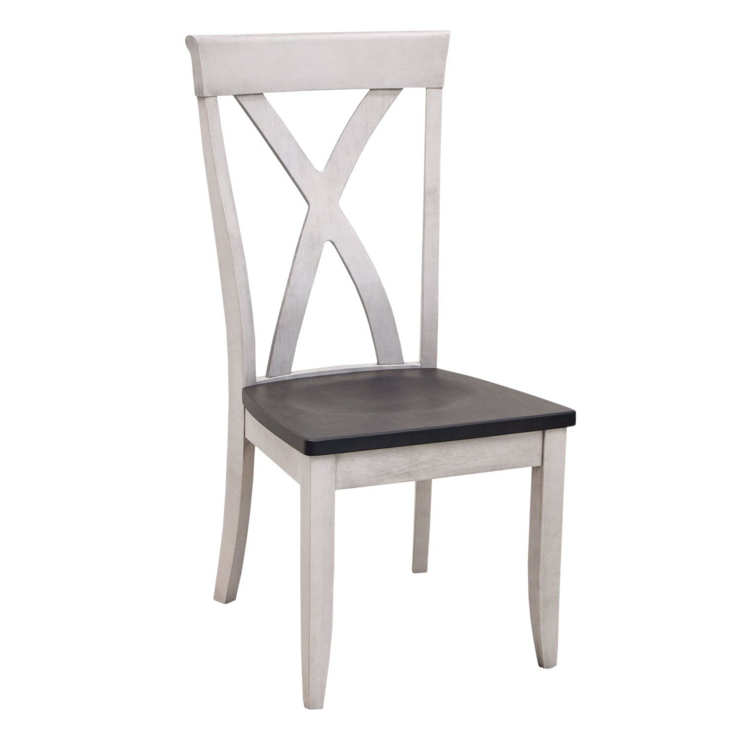 Brooke X Back White & Wood Side Dining Chair | M-AV&GS