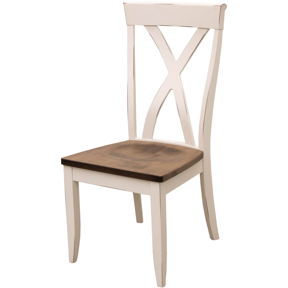 Brooke X Back White & Wood Side Dining Chair | M-CW&CO