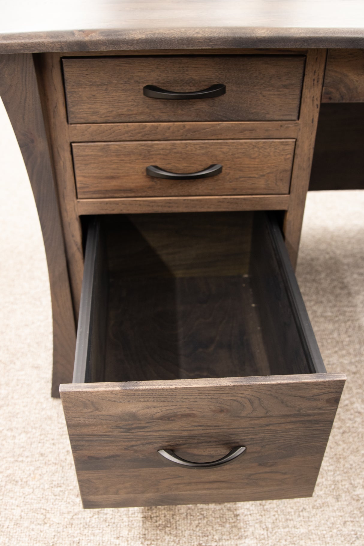 Brooklyn Black & Wood Office Credenza with Hutch Top | M-EB&BIR-ASB