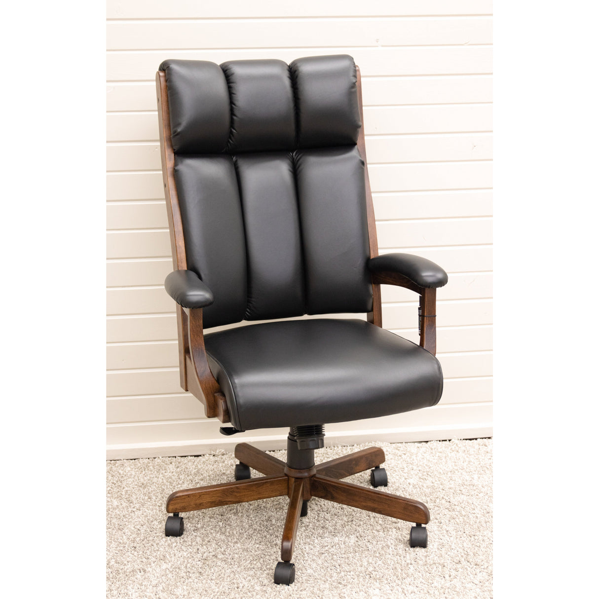 CE58 Clark Executive Black Leather Office Chair | M-ASB