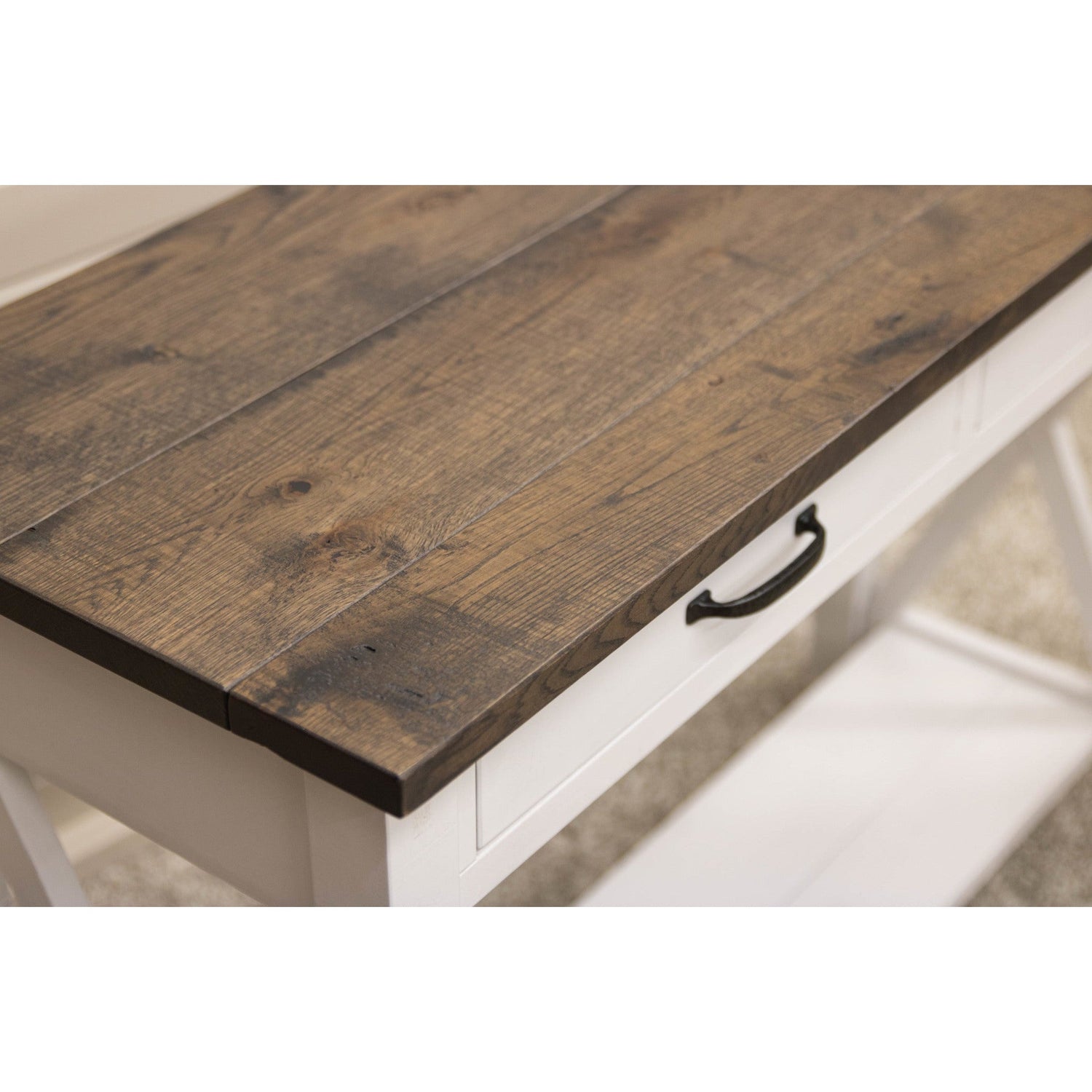 Cambria White & Wood Open Sofa Table | M-GW&RWO-SB
