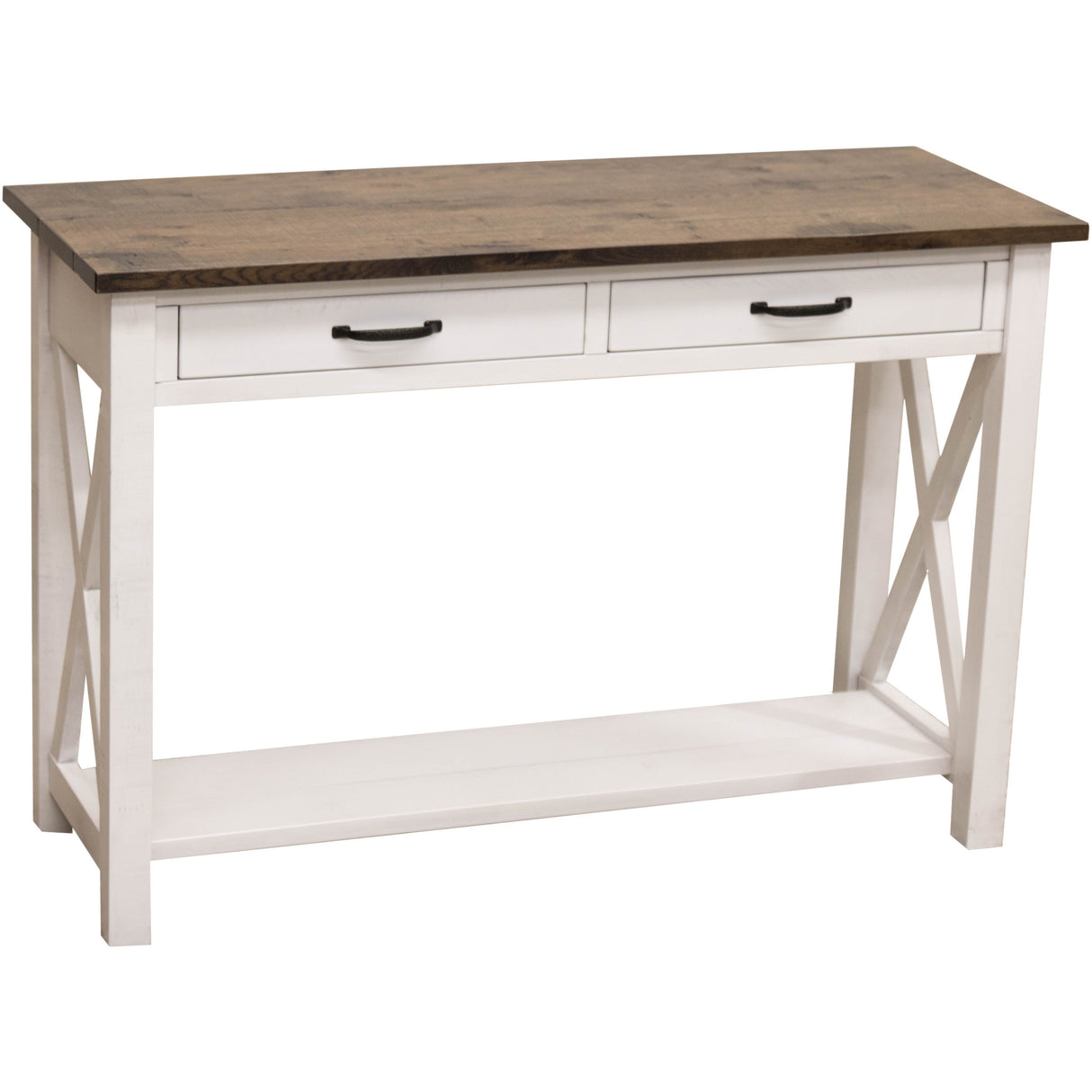 Cambria White & Wood Open Sofa Table | M-GW&RWO-SB
