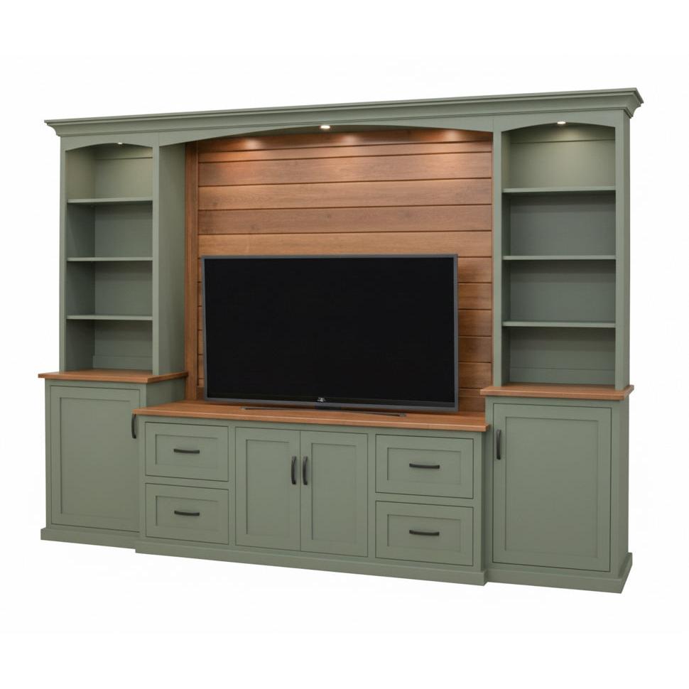Camden Green Solid Wood Entertainment Center | M-EF&HC