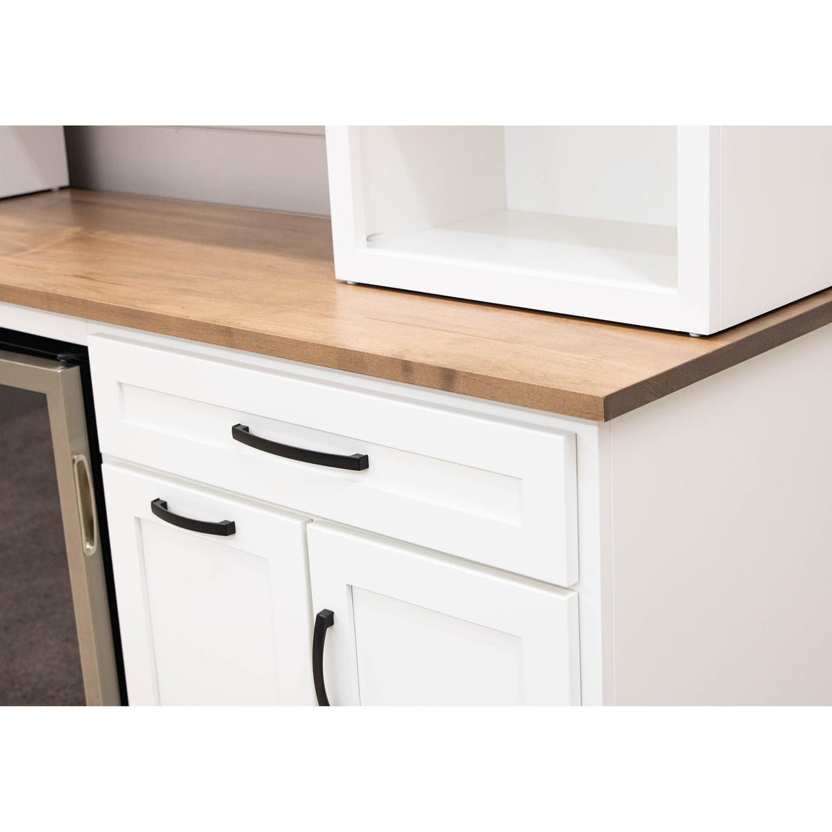 Camden White & Wood Wine Cabinet with Fridge | M-DW&WB