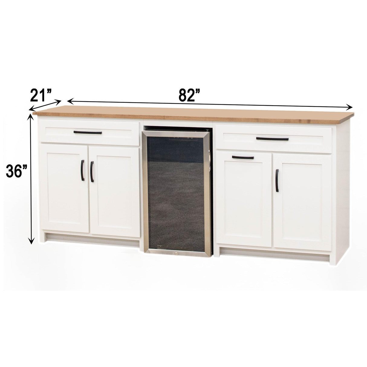 Camden White & Wood Wine Cabinet with Fridge | M-DW&WB