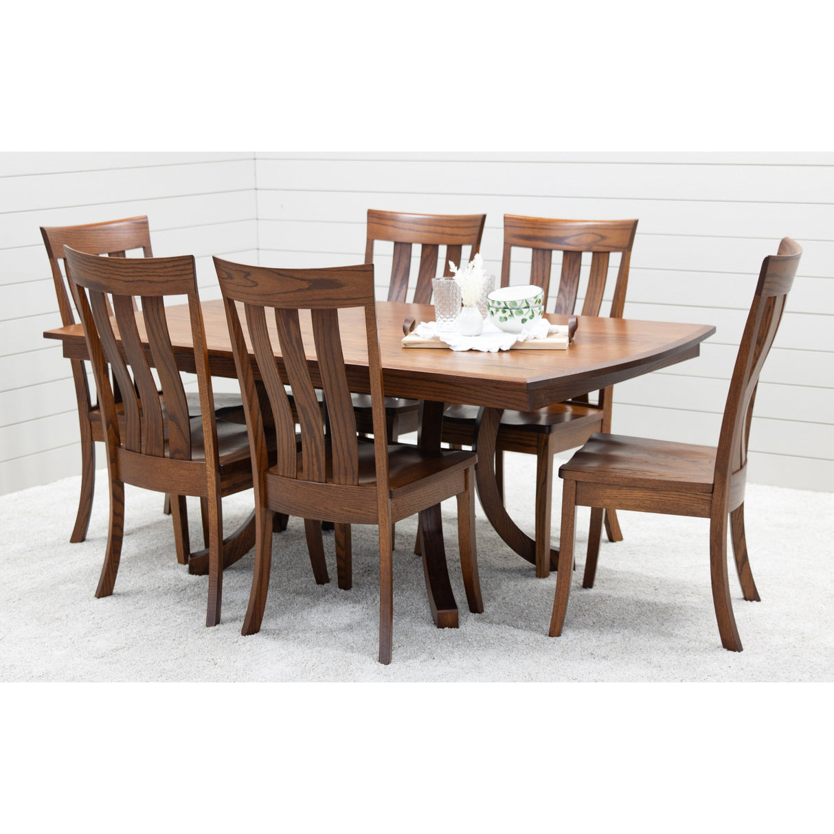 Carlisle Double Pedestal Oak Wood Extending Dining Table | MC