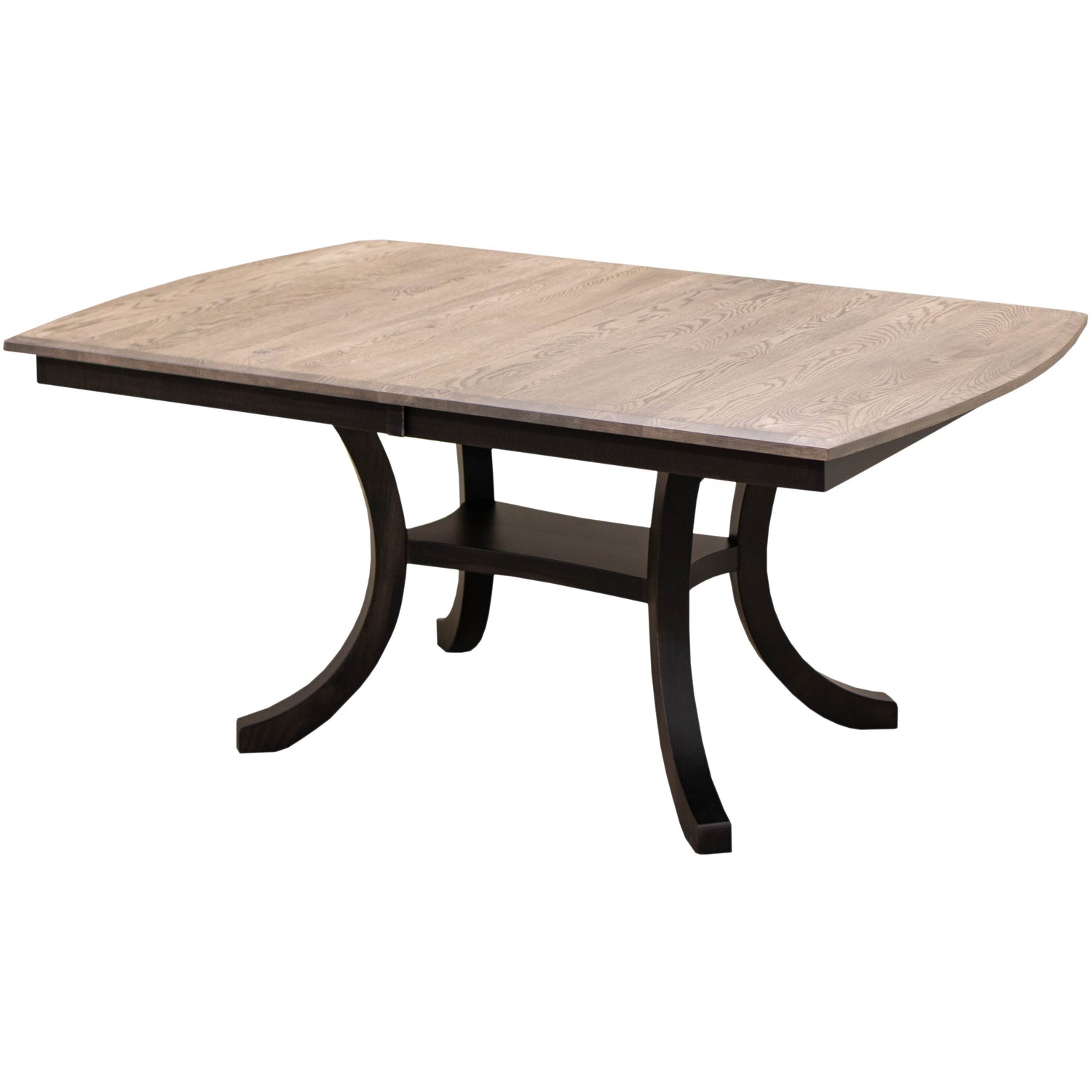 Carlisle Double Pedestal Black & Wood Extending Dining Table | M-DK&RWO-GRB