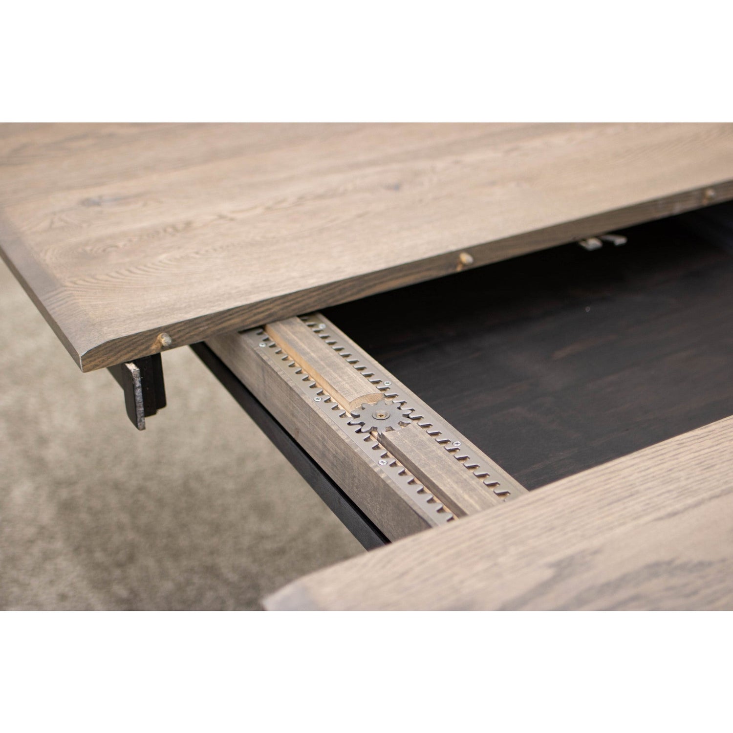 Carlisle Double Pedestal Black & Wood Extending Dining Table | M-DK&RWO-GRB