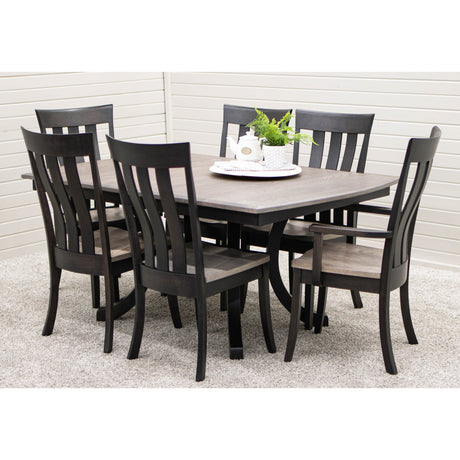 Carlisle Double Pedestal Black & Wood Extending Dining Table | M-DK&RWO-GRB