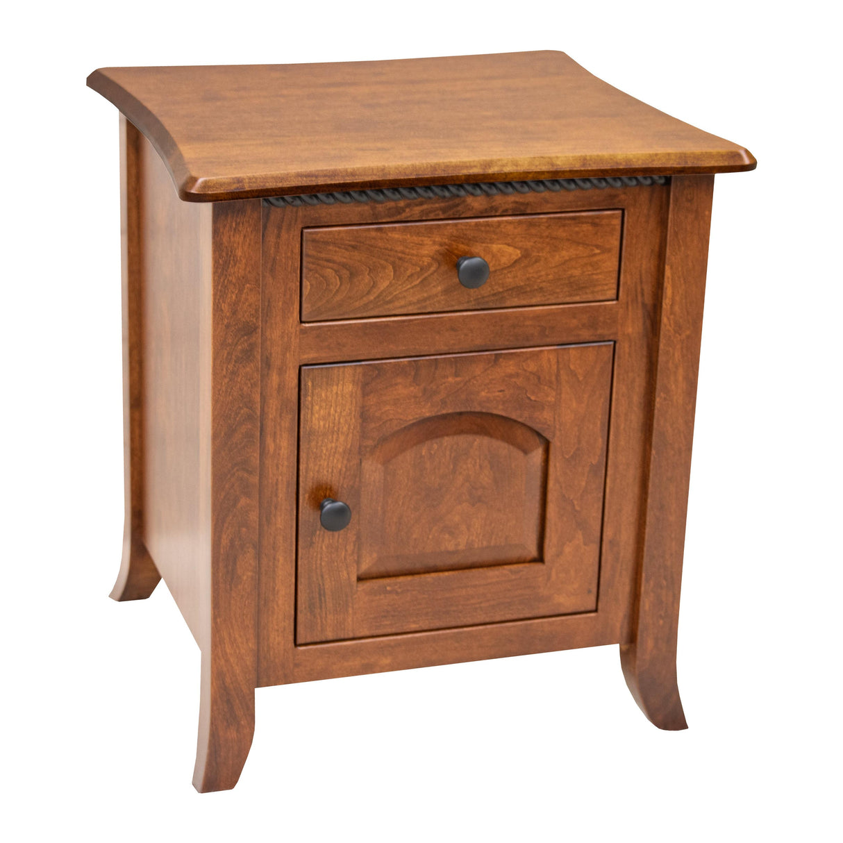 Plymouth Cherry Wood Enclosed Square Chairside End Table | MC