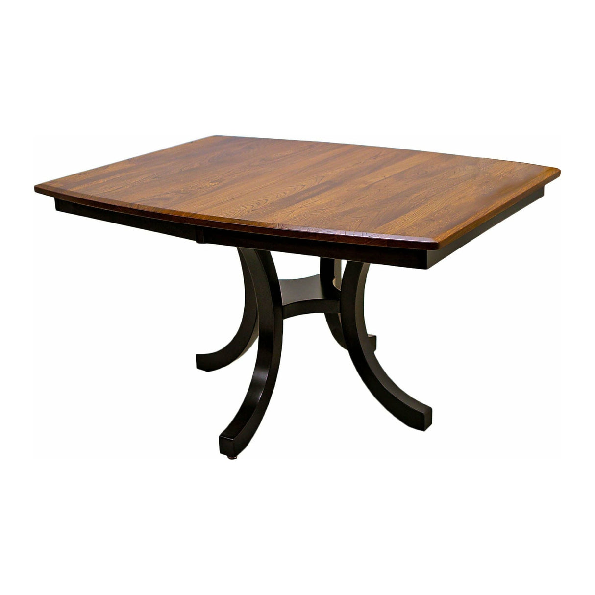 Carlisle Single Pedestal Black & Wood Extending Dining Table | M-EB&E-MC