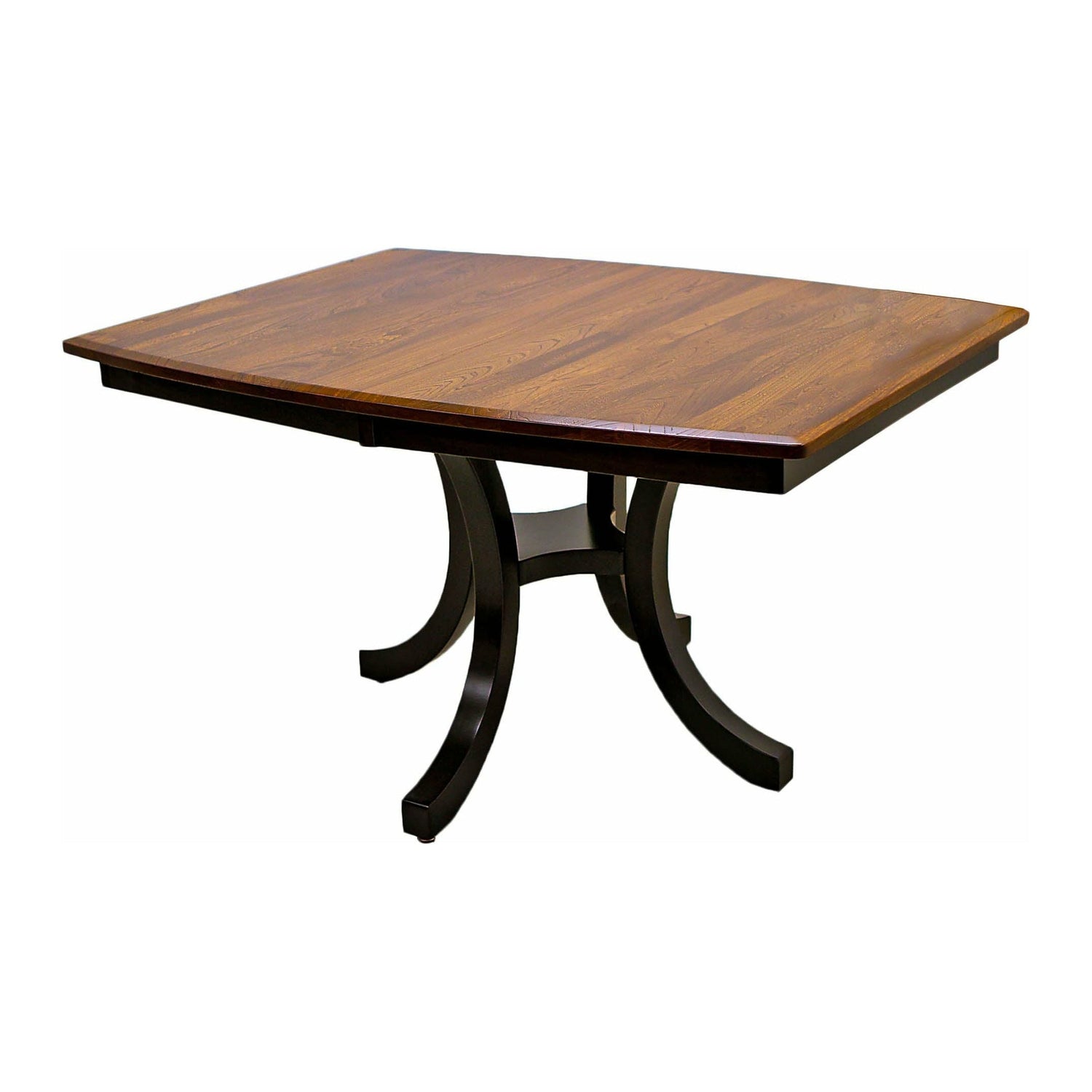 Carlisle Single Pedestal Black & Wood Extending Dining Table | M-EB&E-MC
