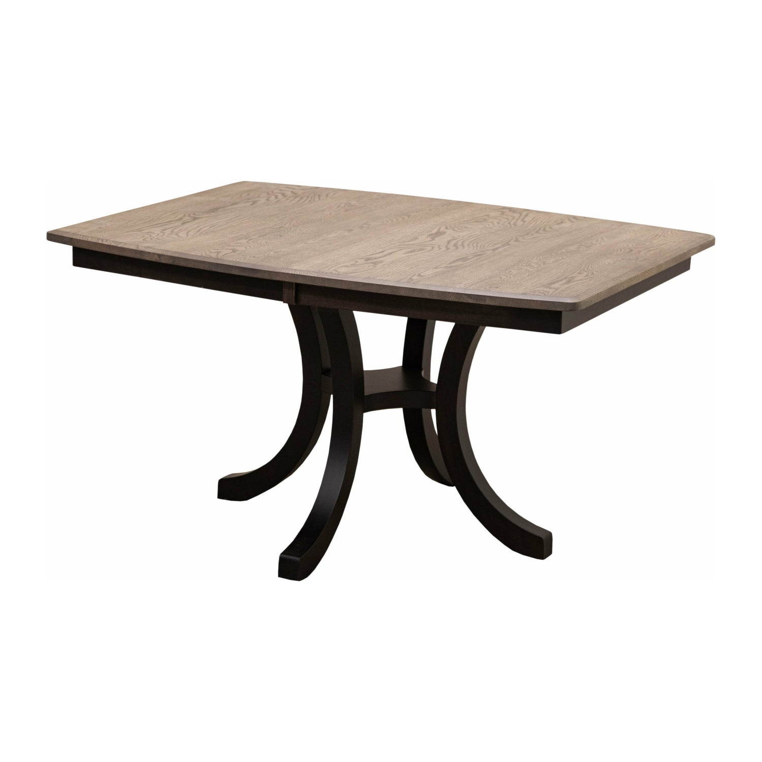 Carlisle Single Pedestal Black & Wood Extending Dining Table | M-DK&RWO-GRB