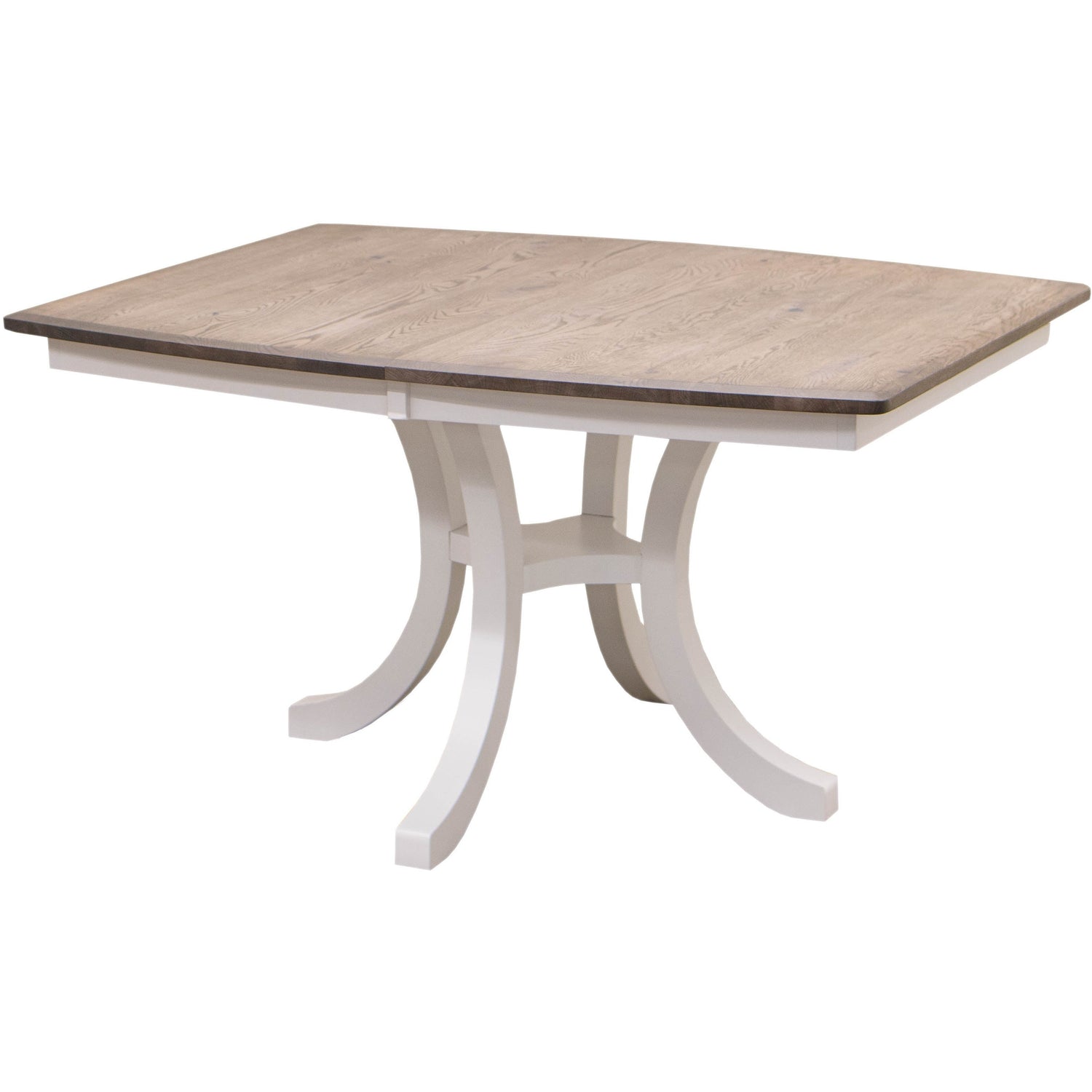 Carlisle Single Pedestal White & Wood Extending Dining Table | M-DW&RWO-GRB