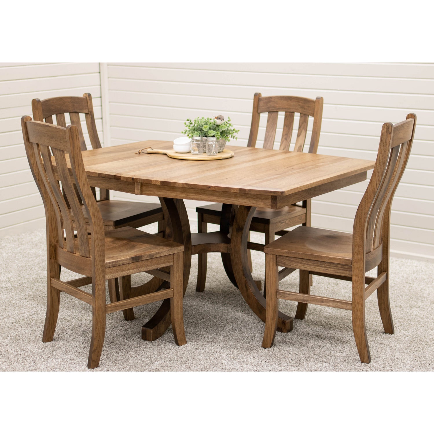 Carlisle Single Pedestal Hickory Wood Extending Dining Table | CO