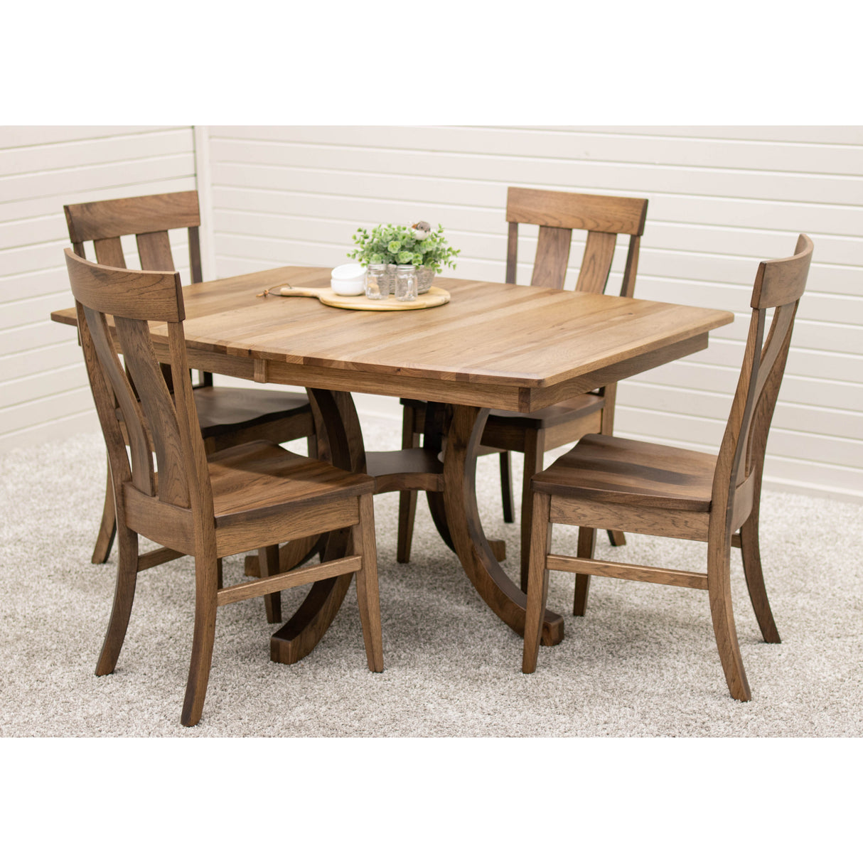 Carlisle Single Pedestal Hickory Wood Extending Dining Table | CO