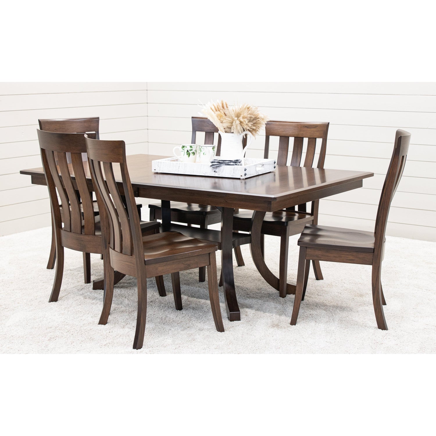 Carlisle Double Pedestal Hickory Wood Extending Dining Table | BV