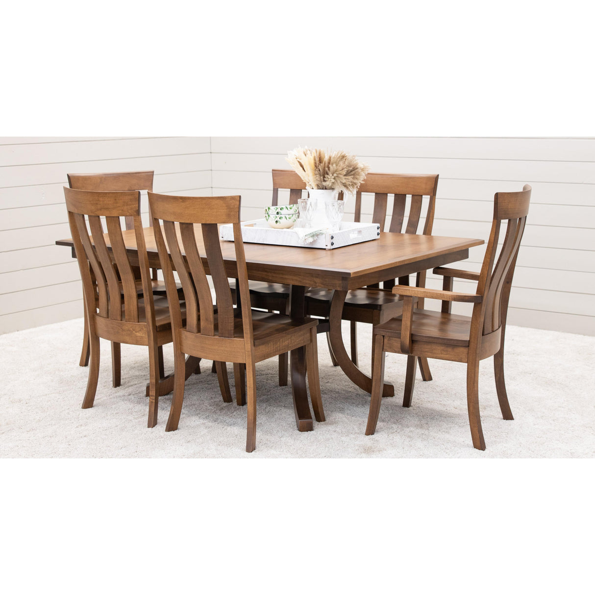 Carlisle Double Pedestal Maple Wood Extending Dining Table | HC