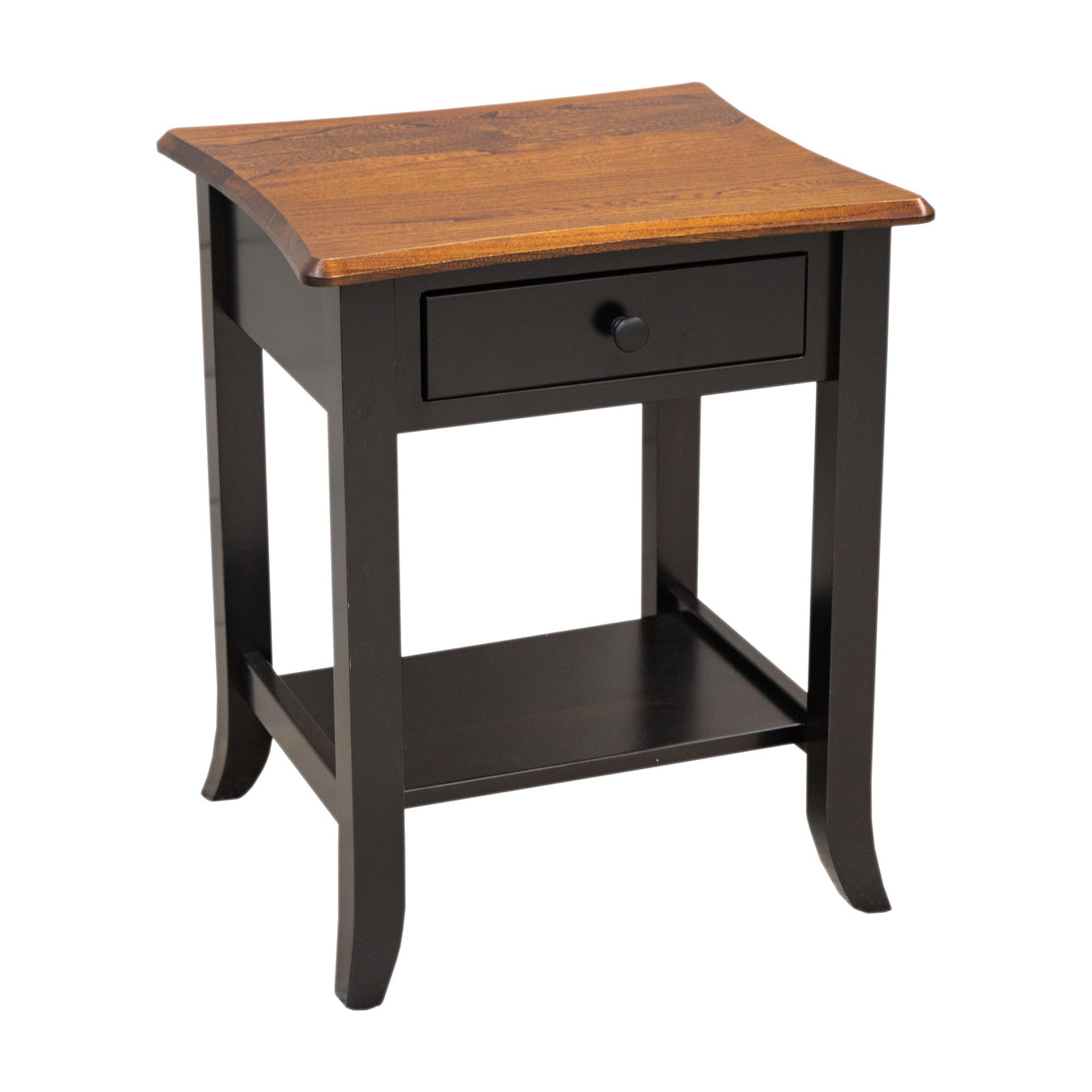 Plymouth Black & Wood Open Square Chairside End Table | M-EB&E-MC
