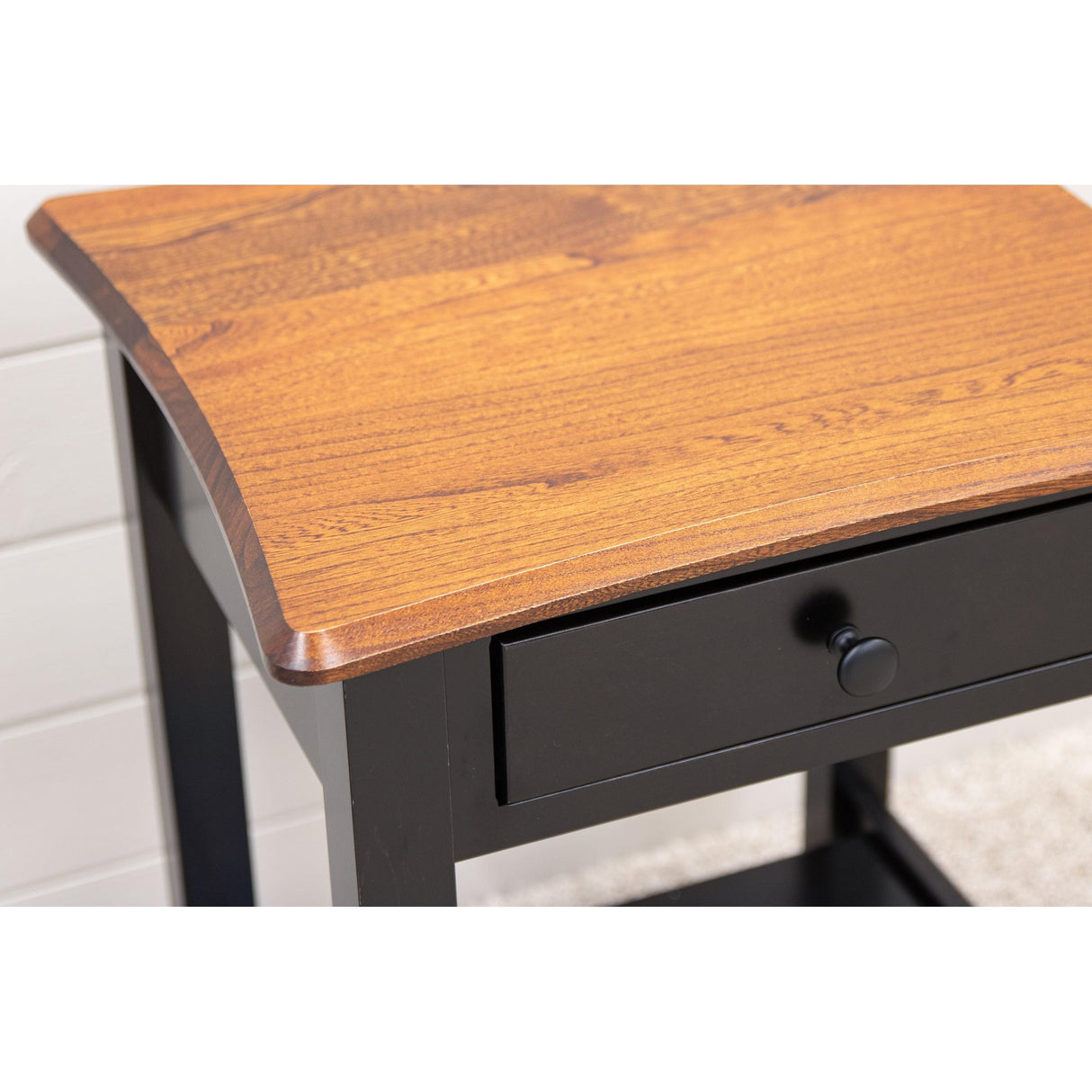 Plymouth Black & Wood Open Square Chairside End Table | M-EB&E-MC