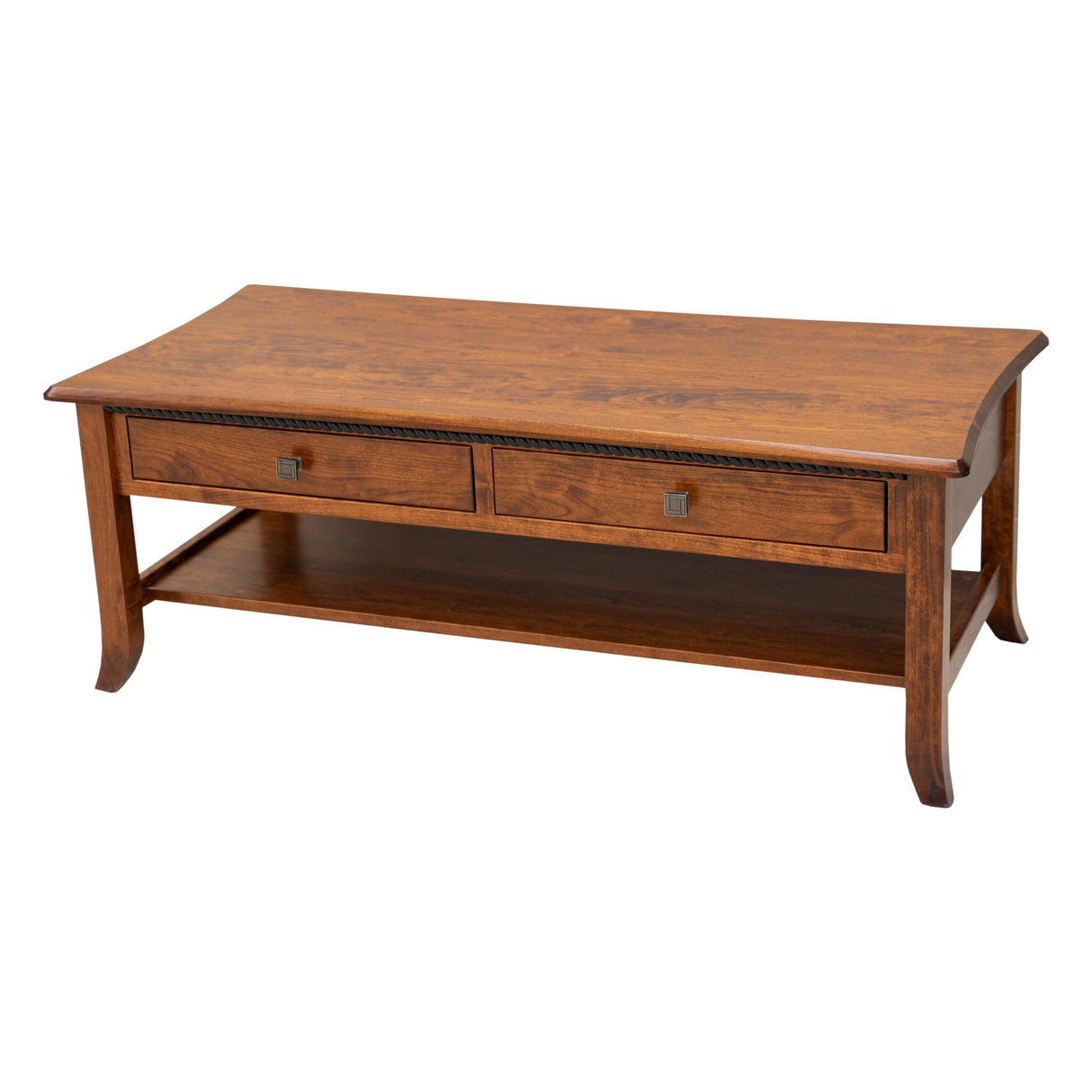 Plymouth Cherry Wood Rectangle Open Coffee Table | MC