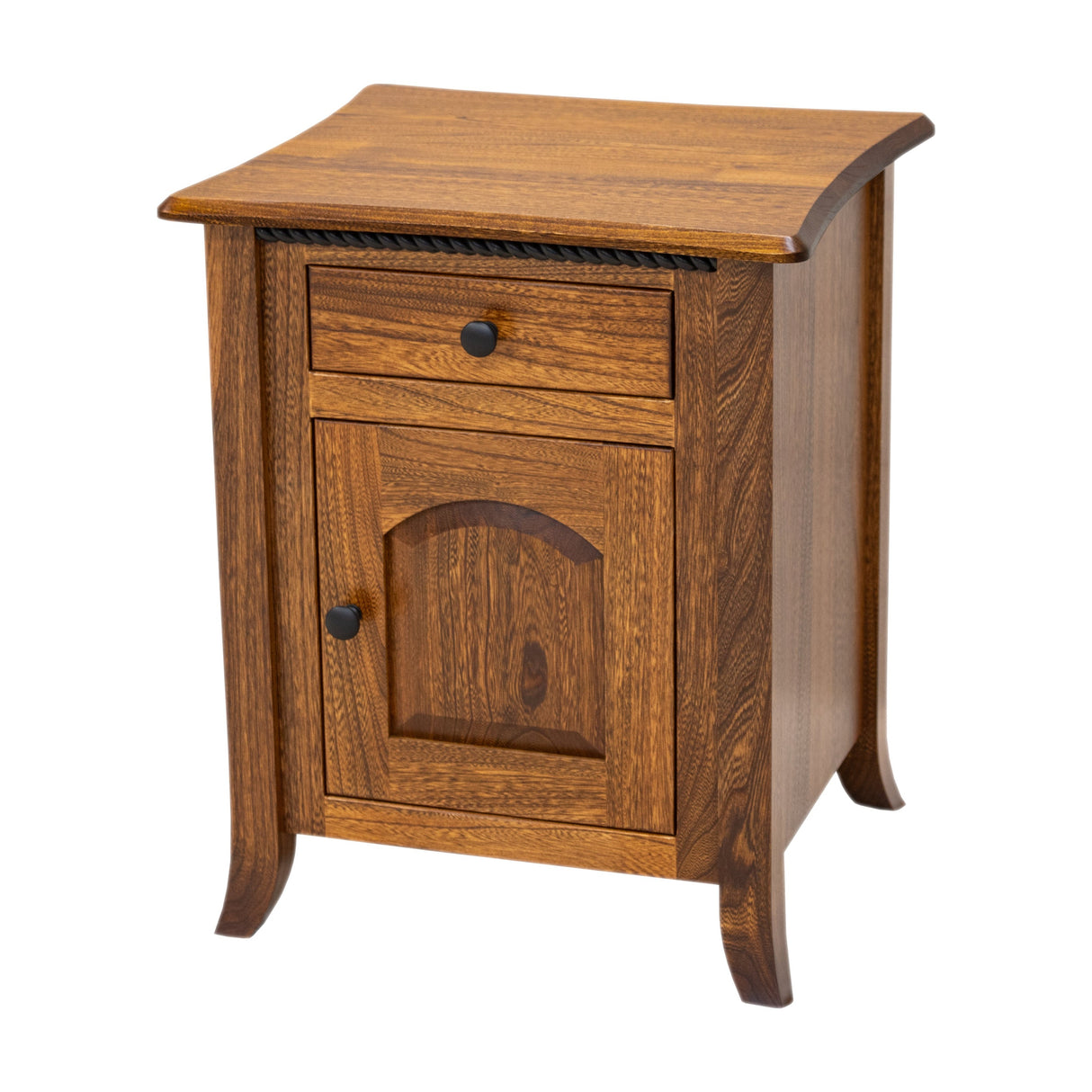 Plymouth Elm Wood Enclosed Square Chairside End Table | MC