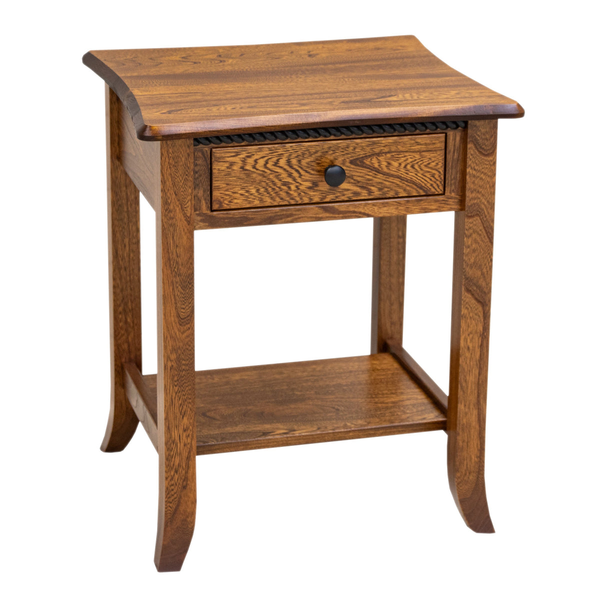 Plymouth Elm Wood Open Square Chairside End Table | MC