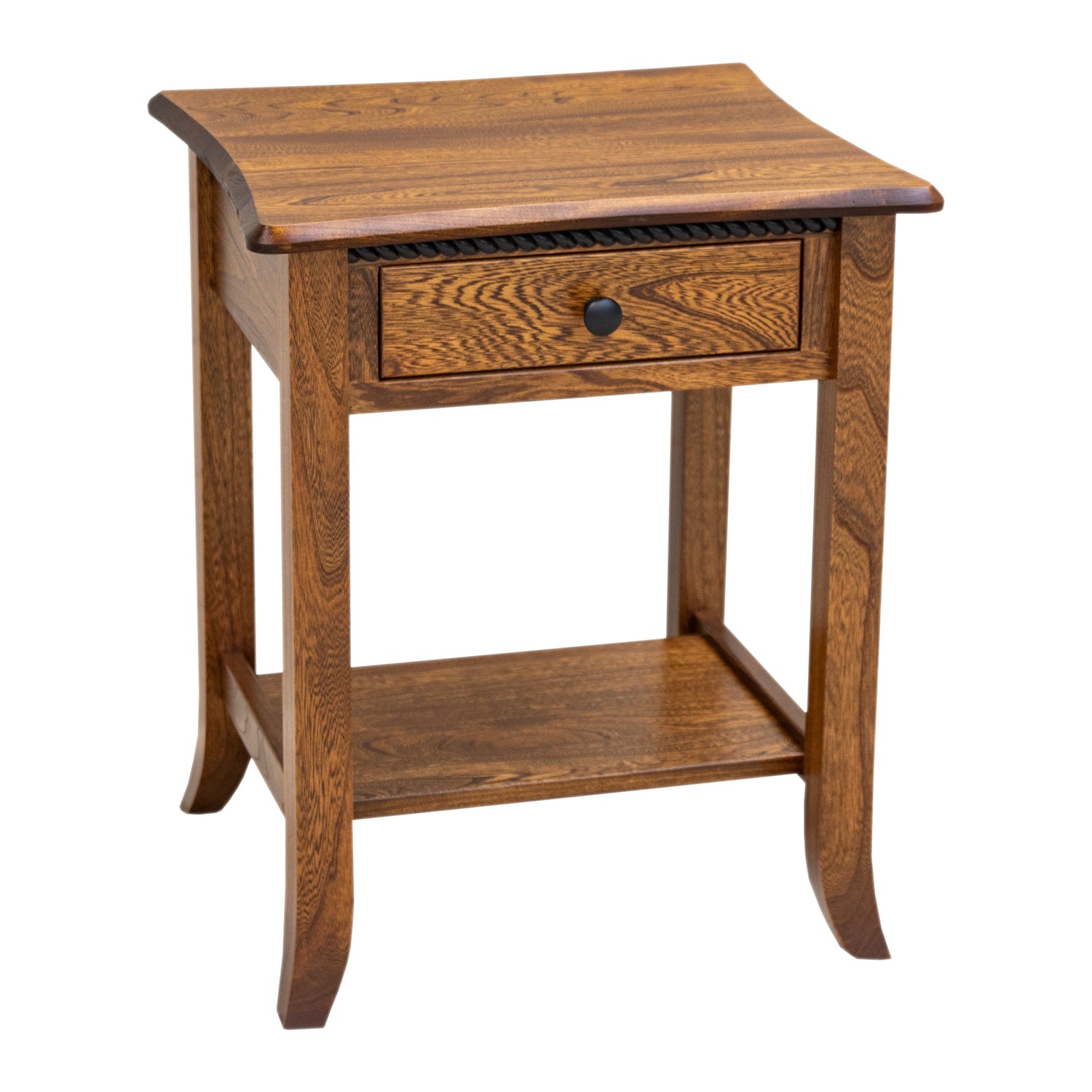 Plymouth Elm Wood Open Square Chairside End Table | MC