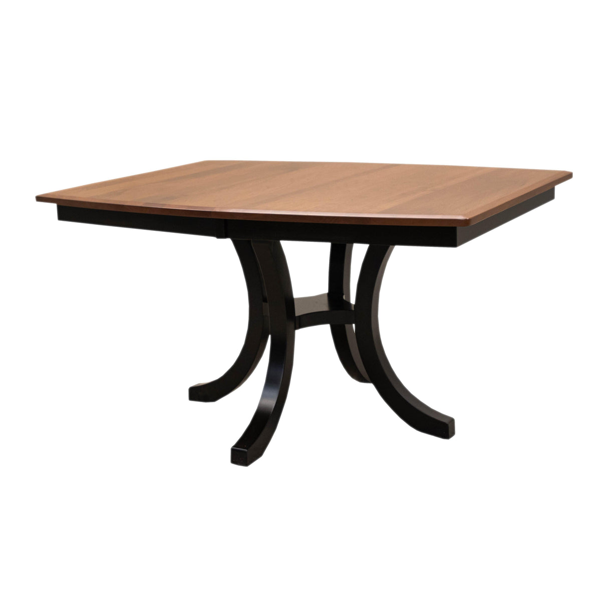 Carlisle Single Pedestal Black & Cherry Wood Extending Dining Table | M-DK&CHY-MC
