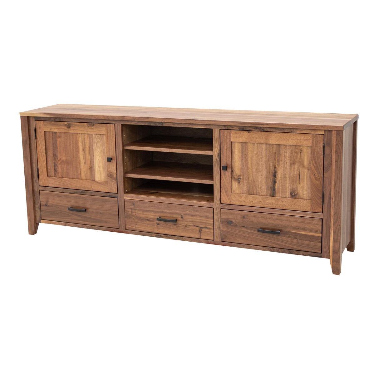 Century 75" Walnut Wood TV Console | NAT