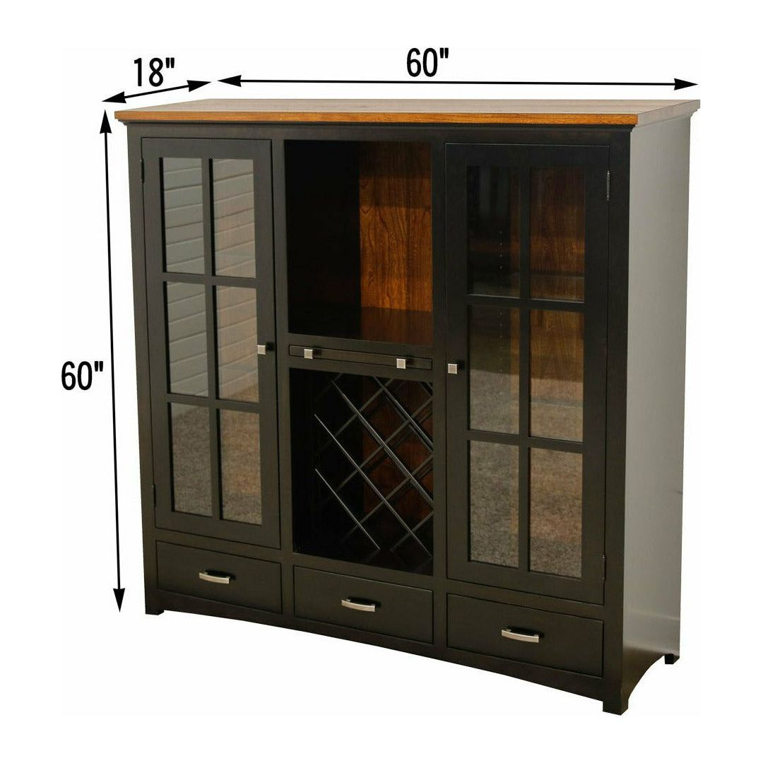 Classic Shaker Black & Wood Wine Pantry - Large | M-EB&E-MC
