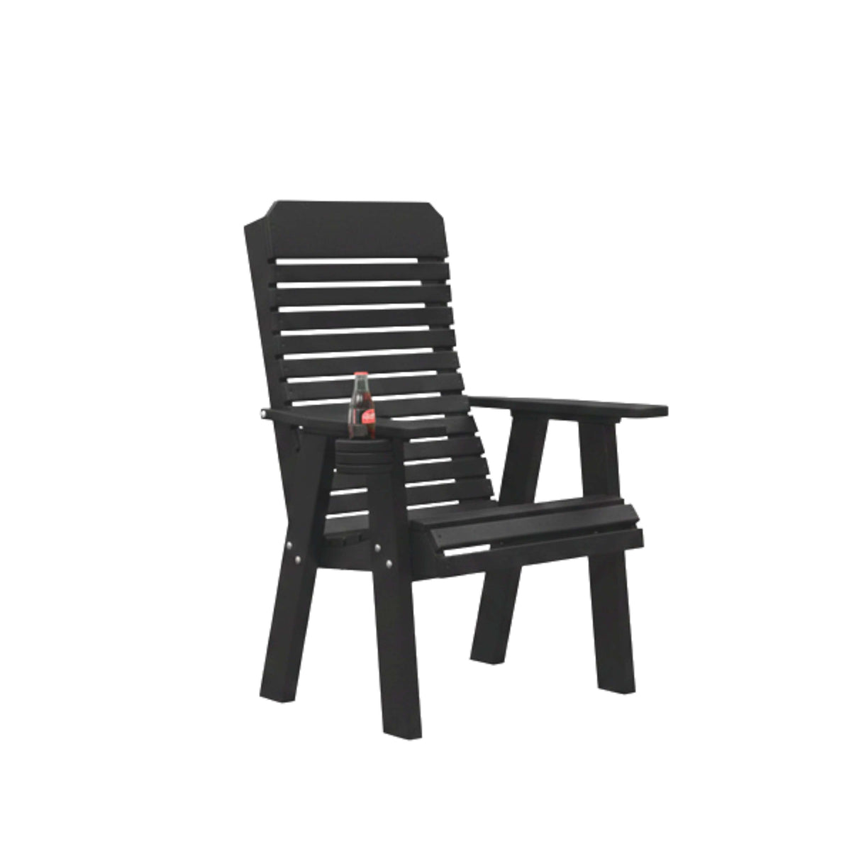Comfort Back Outdoor Poly Amish Chat Chair - Black