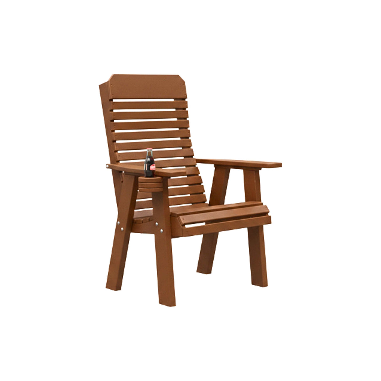 Comfort Back Outdoor Poly Amish Chat Chair - Antique Mahogany