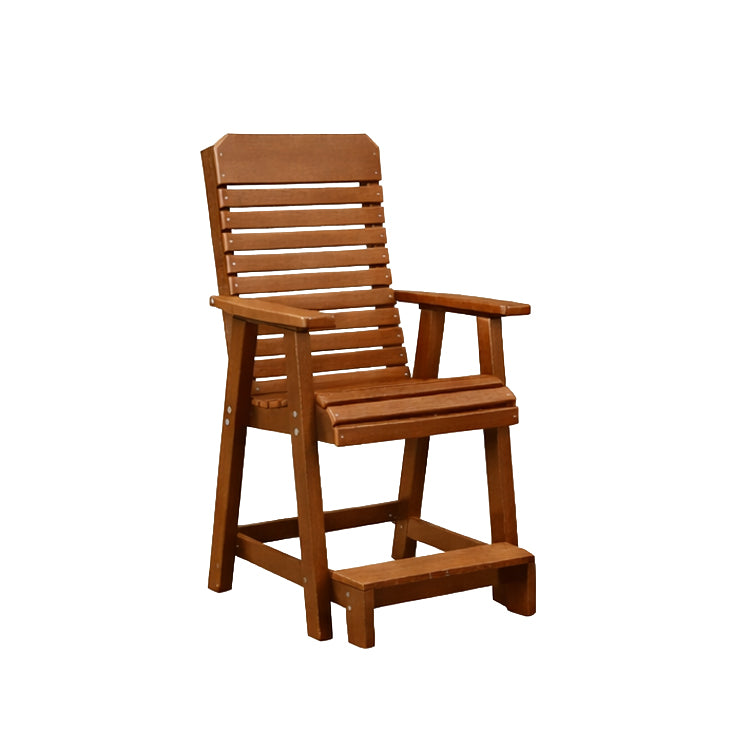 Comfort Back Poly Amish Outdoor Bar Stool - Antique Mahogany