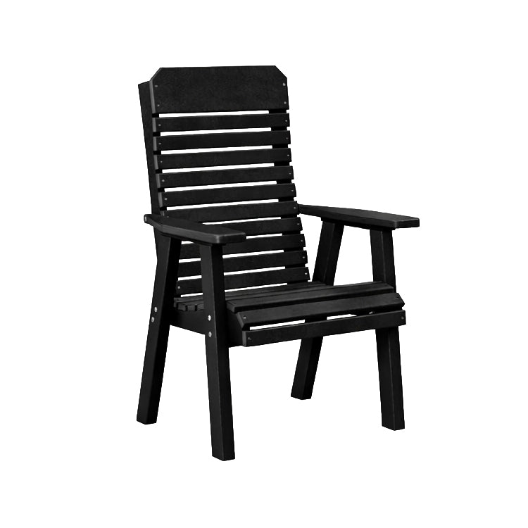 Comfort Back Poly Amish Outdoor Dining Chair - Black