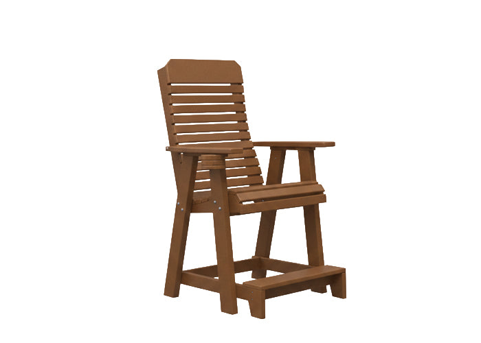 Comfort Back Outdoor Poly Amish Balcony Chair - Antique Mahogany