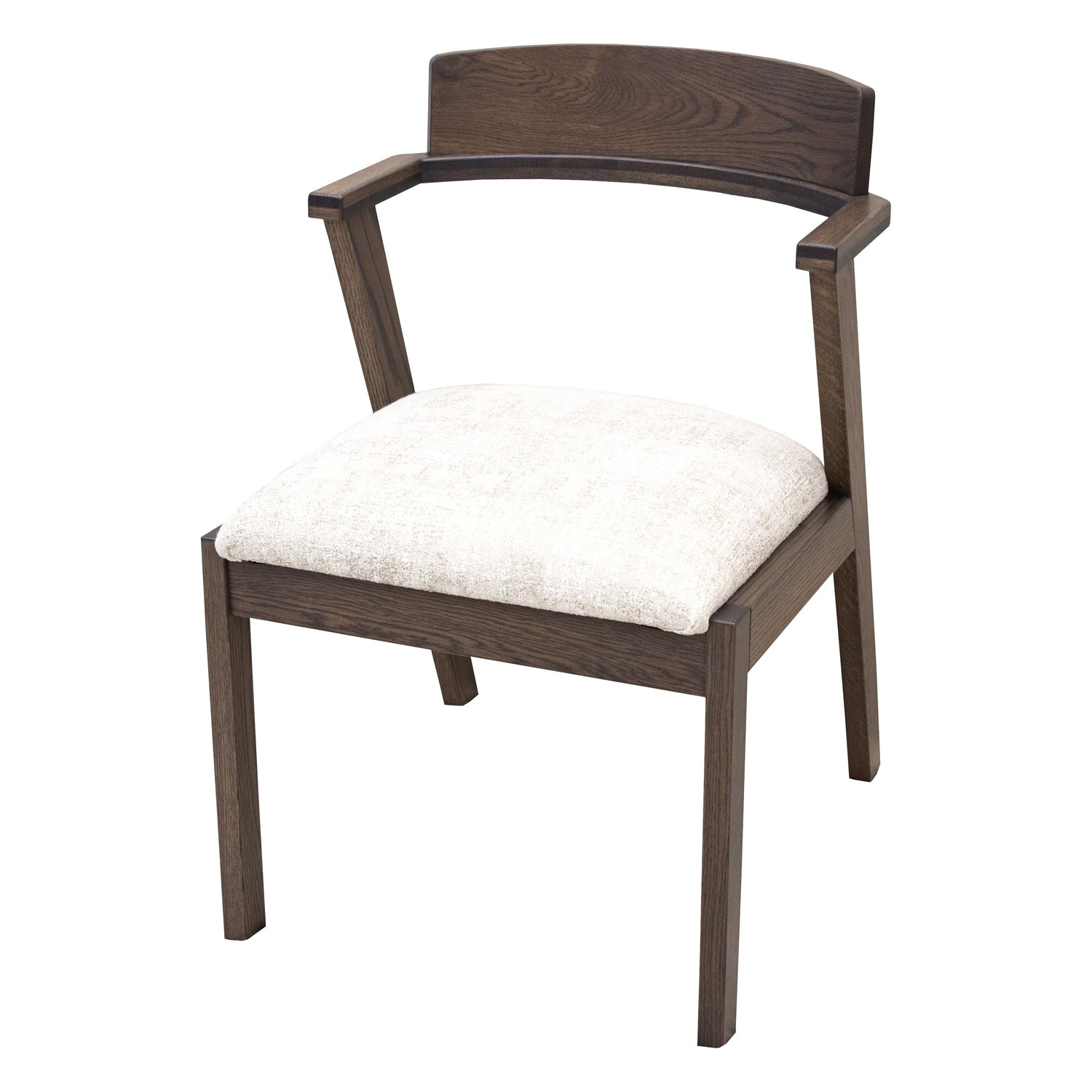 Cordelle Mid Century White Oak Wood Dining Chair with Fabric Seat | SB