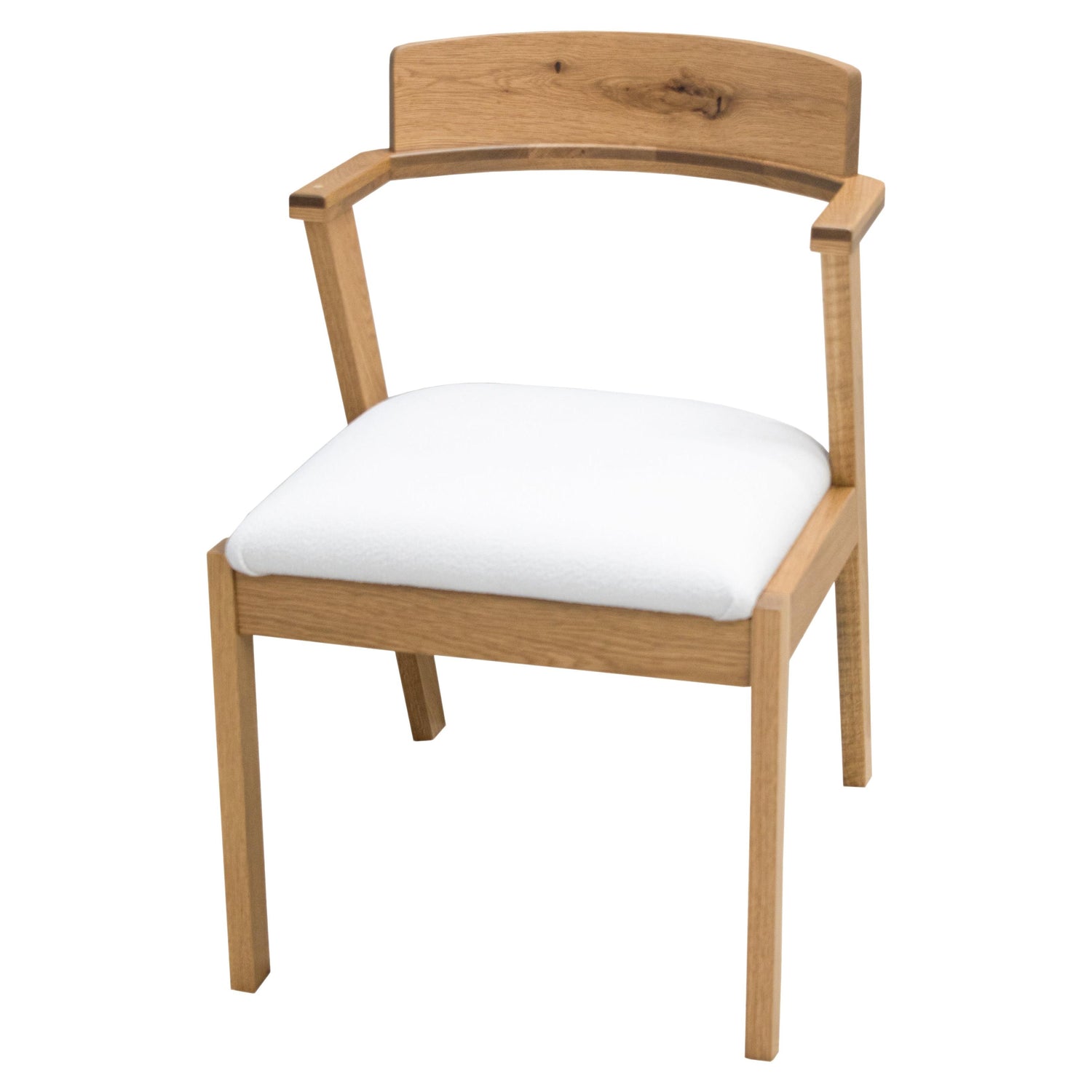 Cordelle Mid Century White Oak Wood Dining Chair with Fabric Seat | DS